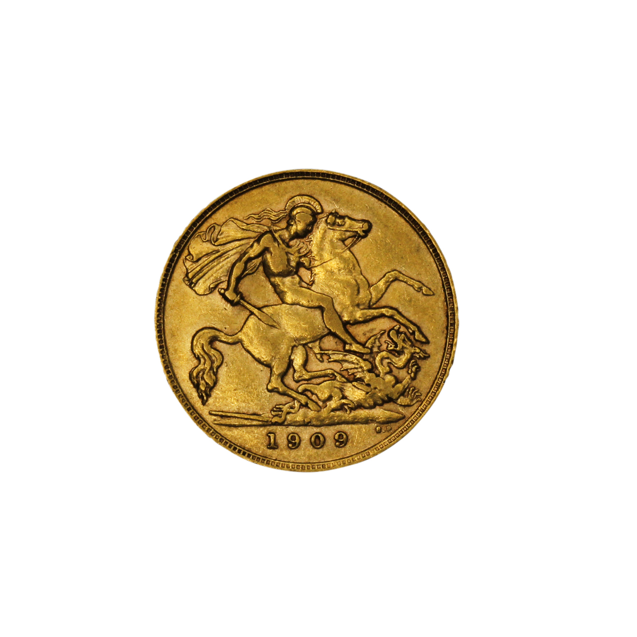 1250. · Edward VII, Half Sovereign, 1909-P, gVF