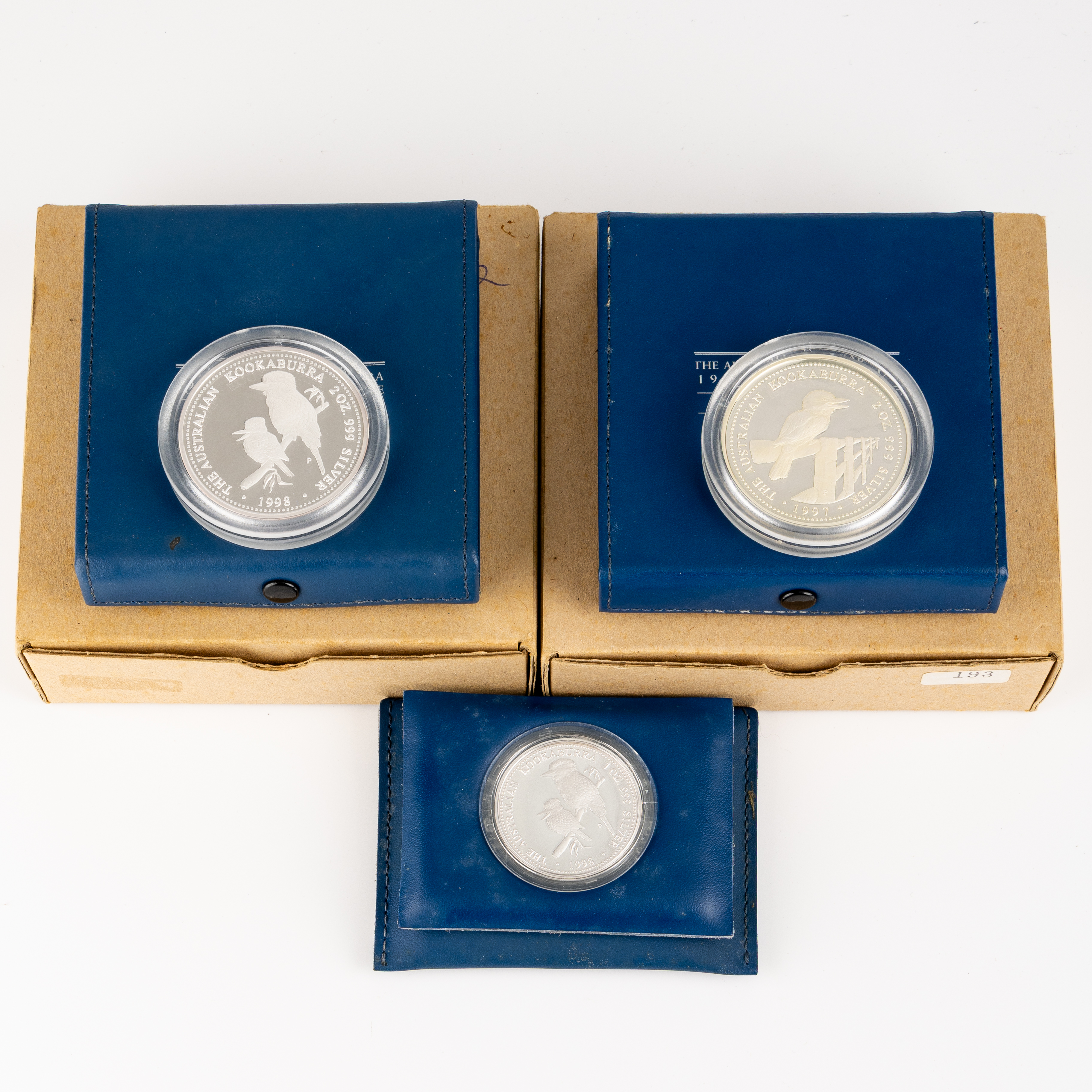 345 · Elizabeth II, Perth Mint - Kookaburras, One Dollar - Two Dollars, 1997 - 1998, FDC