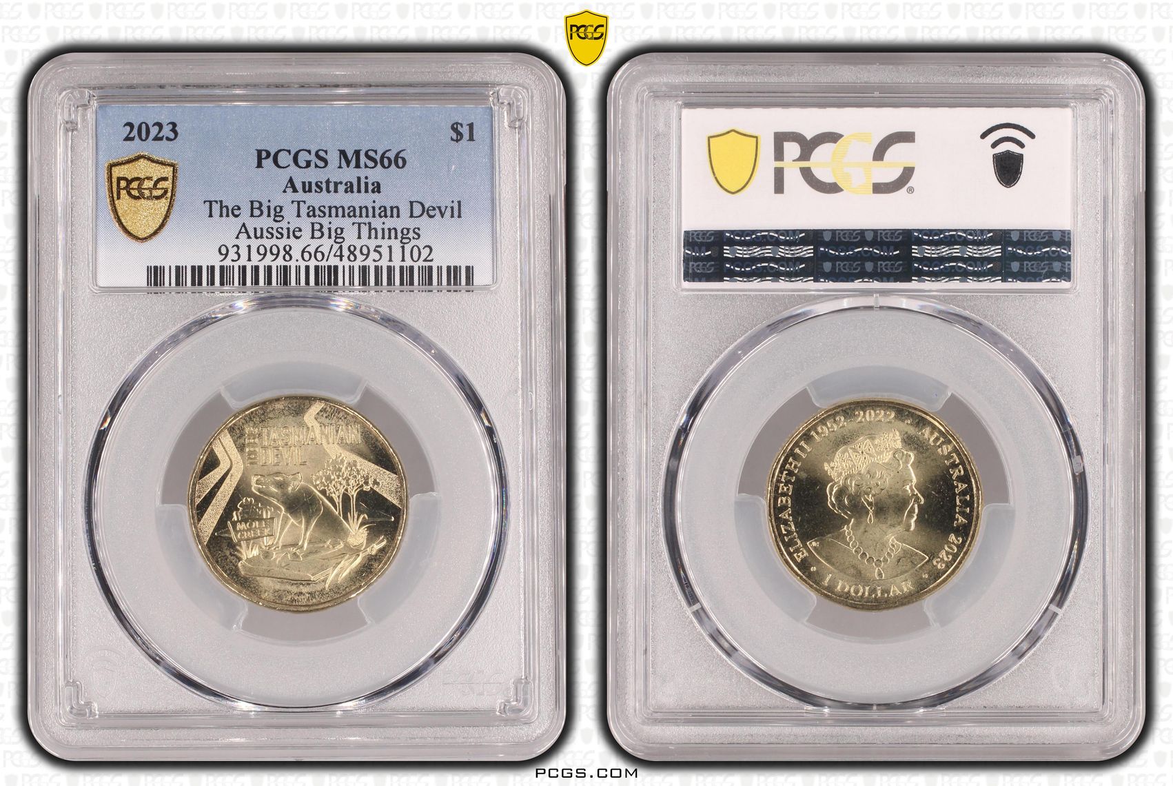The Big Tasmanian Devil Aussie Big Things, One Dollar, 2023, PCGS MS66