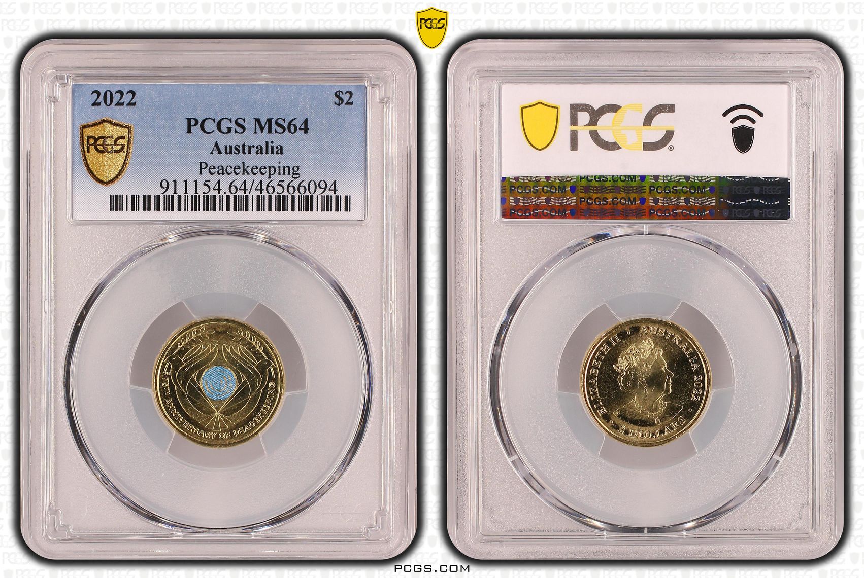 Peacekeeping - Colourised, Two Dollar, 2022, PCGS MS64