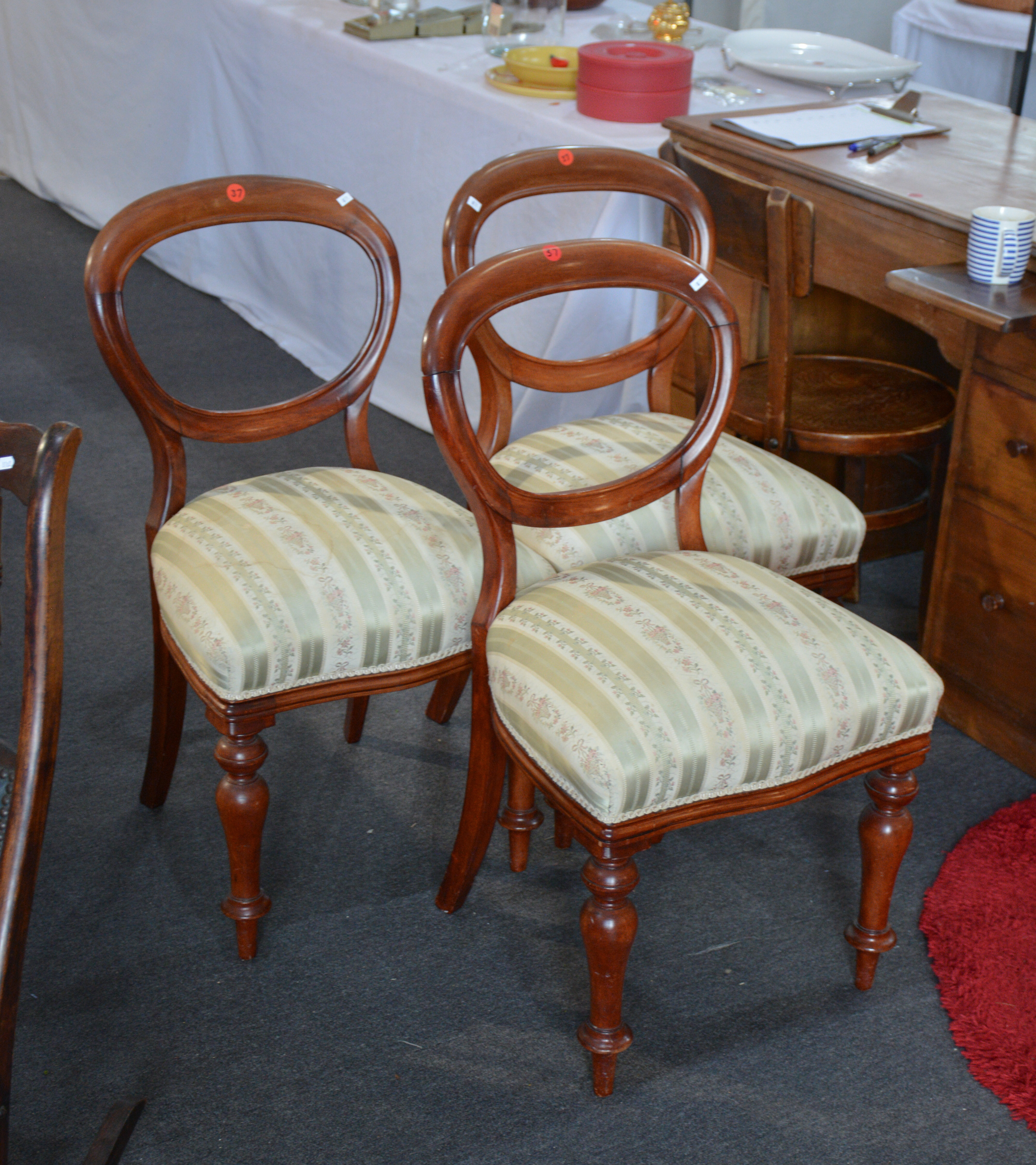Balloon Back Chairs x 3 (AF) — sold at auction in New Zealand for $5