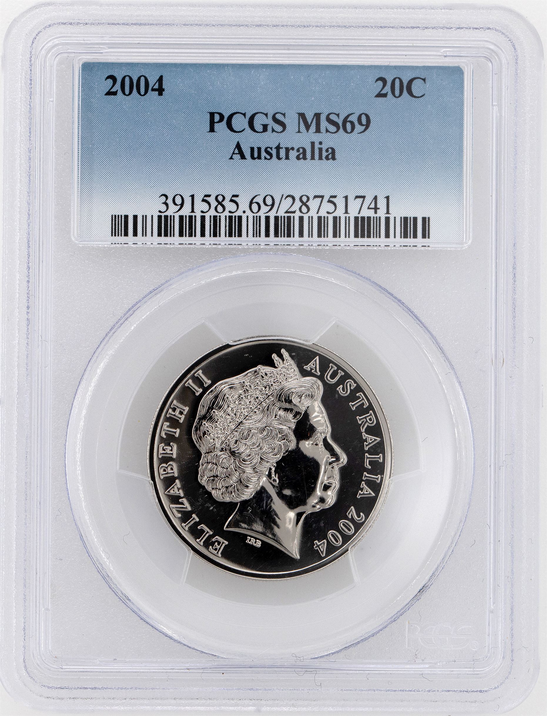 2004 Australia Twenty Cent, 20c PCGS - MS69 -741