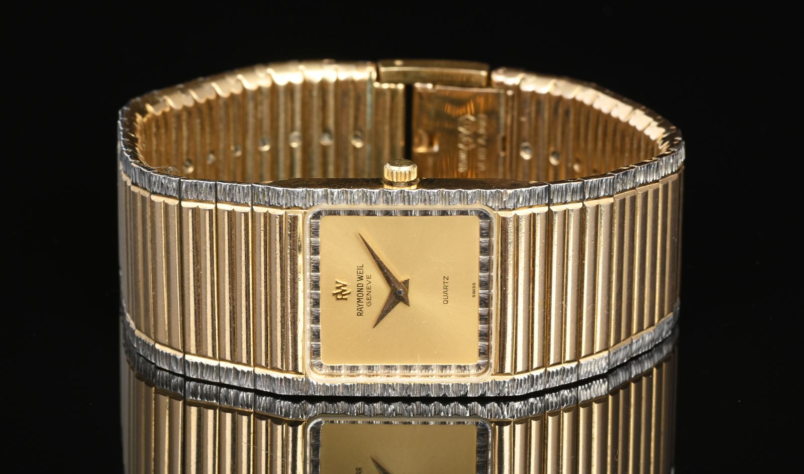 18k Gold electroplated Raymond Weil Geneve ladies tank watch