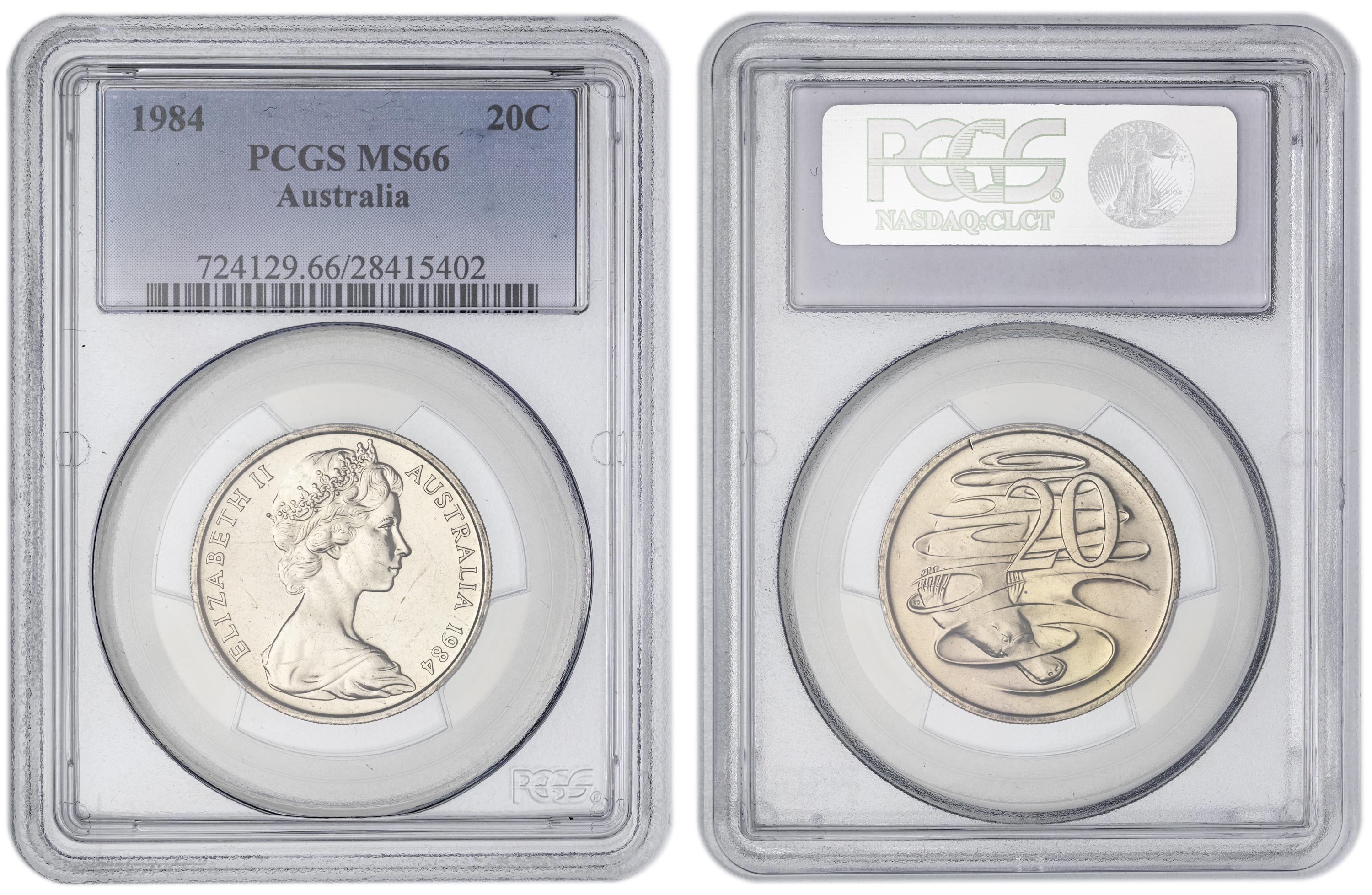 , Twenty Cent, 1984, PCGS MS66