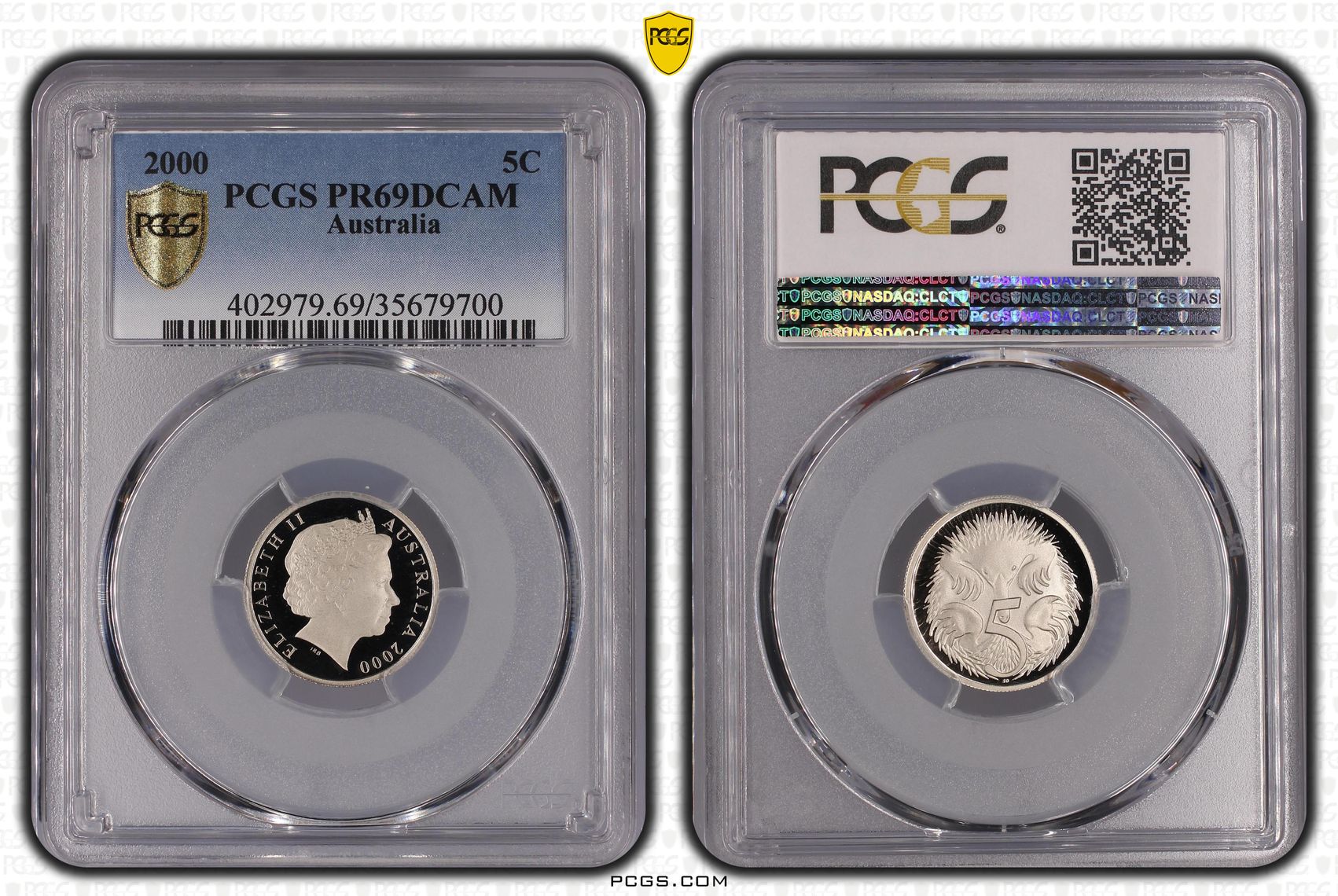 Elizabeth II, Five Cent, 2000, PCGS PR69DCAM