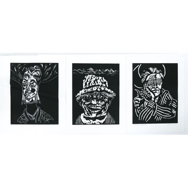 3pc Jack McLarty ''Artist Portrait'' S/N Lithographs 24''x19'' - Some damaged