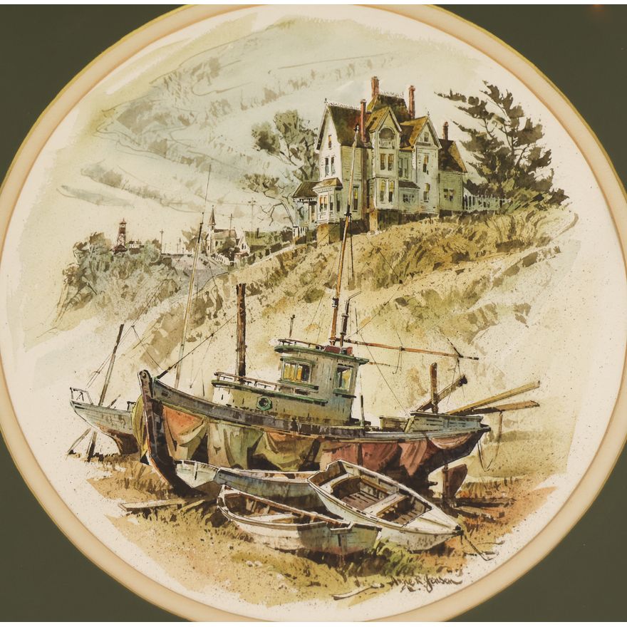 Arne Jensen ''Port Townsend Vignette'' Watercolor