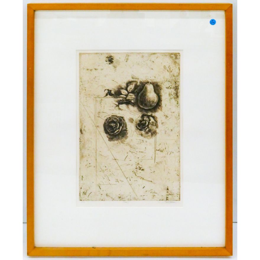 Trevor Southey ''Pear'' Etching Framed 30''X24''. S/N 28 of 50.