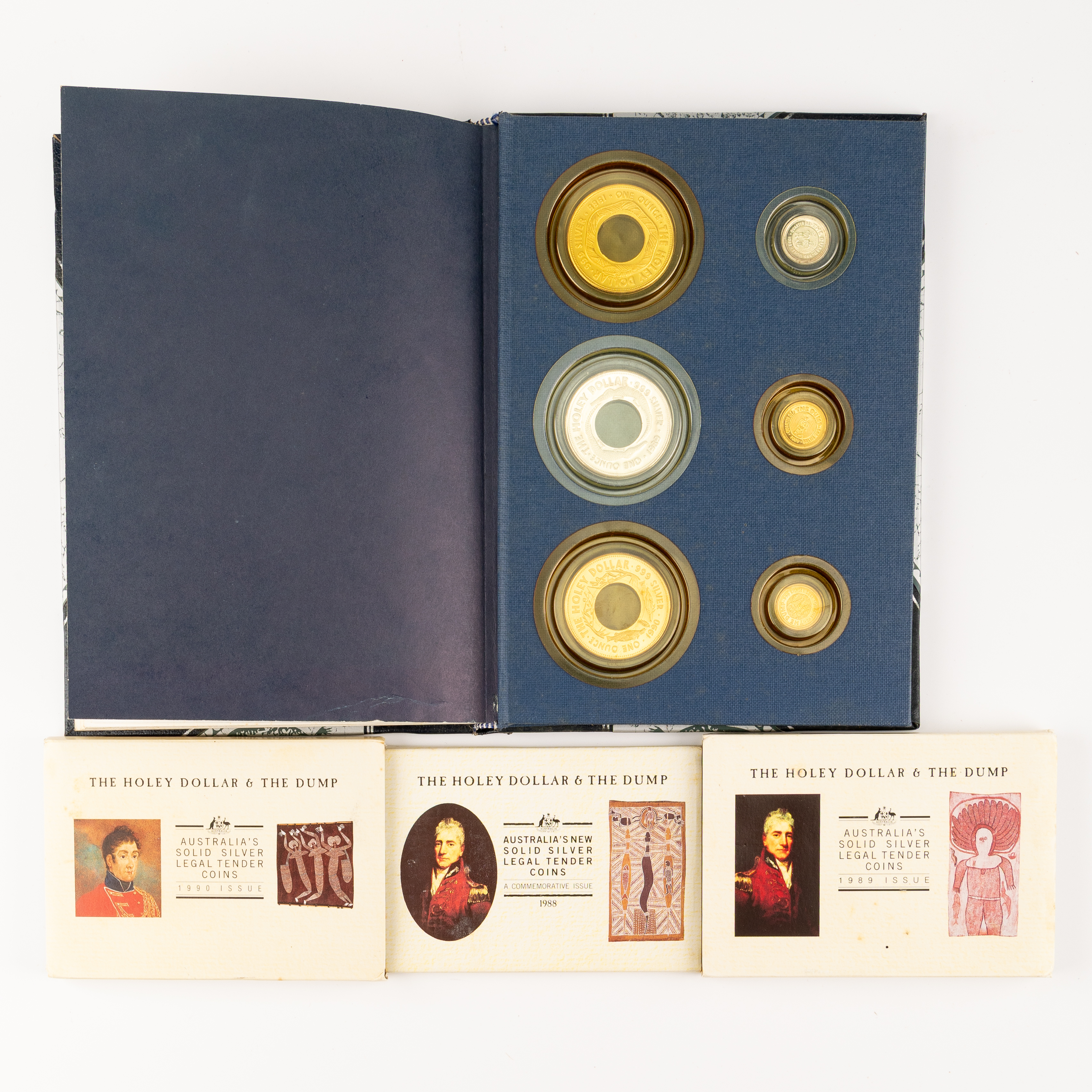 316 · Elizabeth II, Perth Mint - Holey Dollar and Dump Series, Twenty Five Cents - One Dollar, 1988 - 1990, UNC
