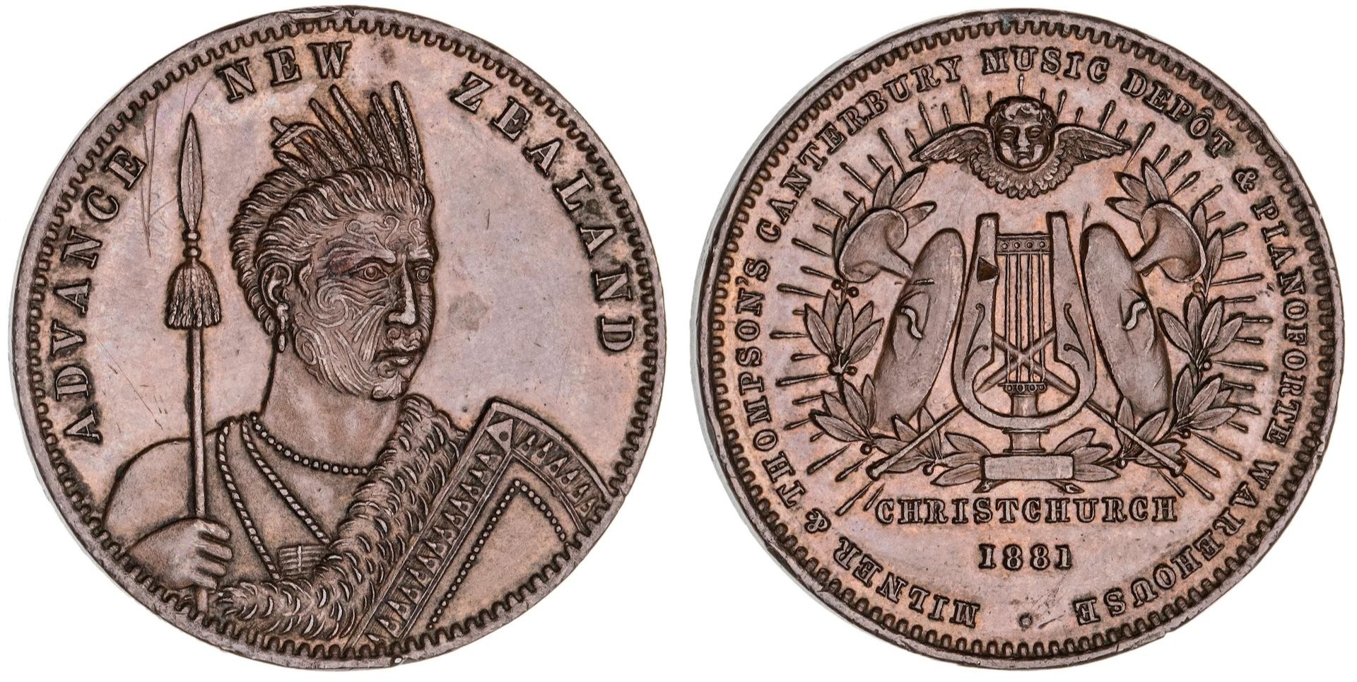 Christchurch, New Zealand, Milner & Thompson, Penny, 1881, aEF