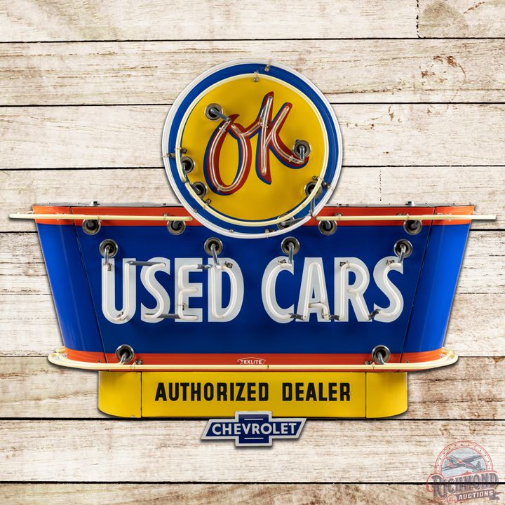 OK Chevrolet Used Cars Authorized Dealer DSP Neon Sign - 9.25 & 8.75