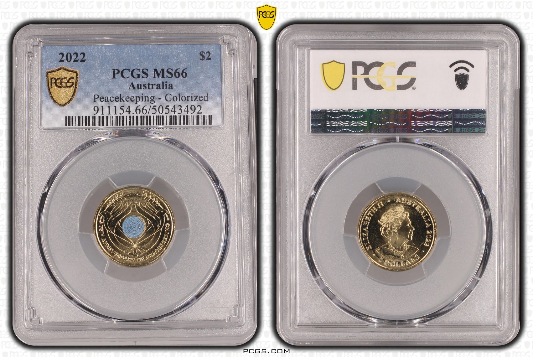 Peacekeeping - Colorized, Two Dollar, 2022, PCGS MS66