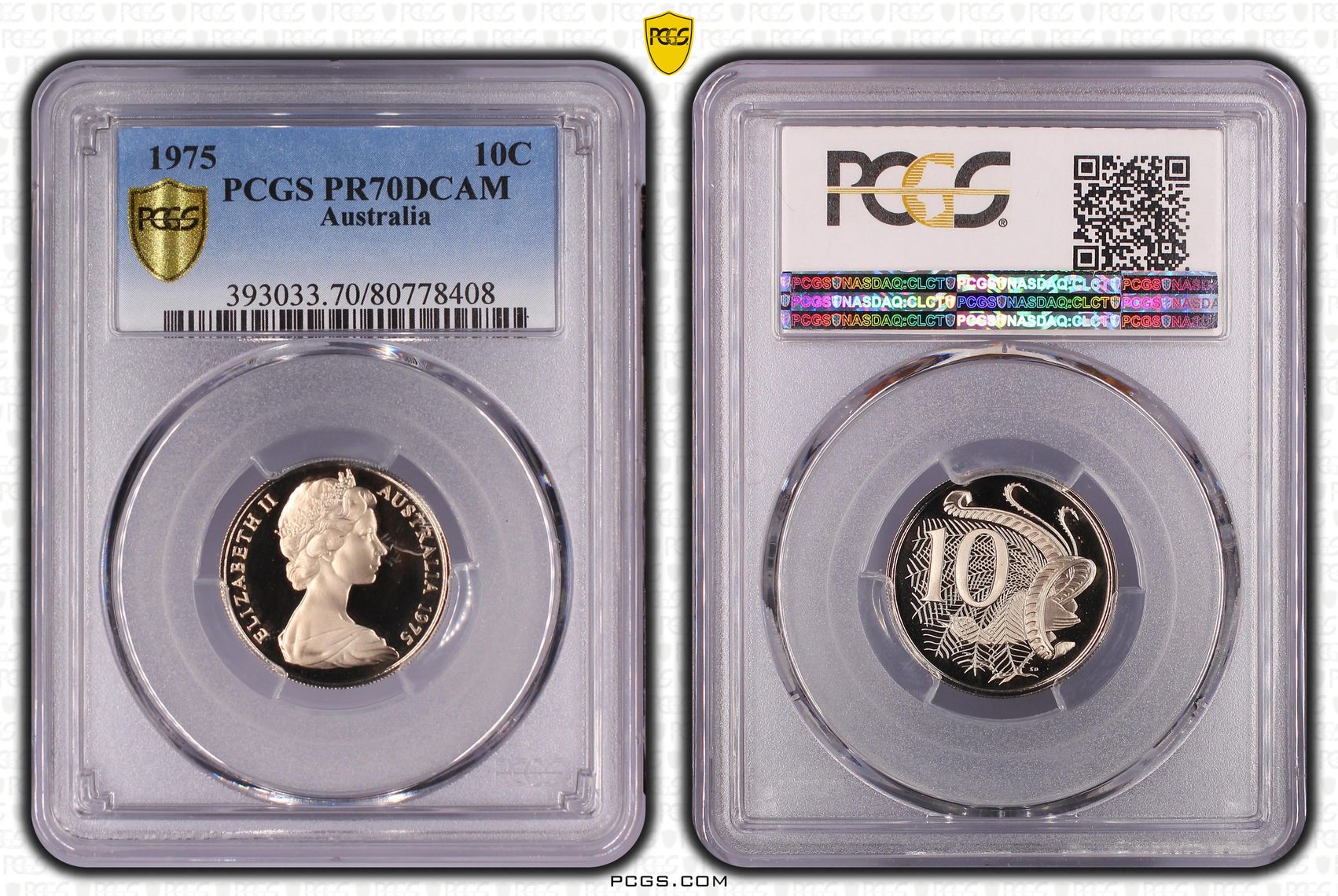 Pop 15/0, Ten Cent, 1975, Pcgs Pr70dcam