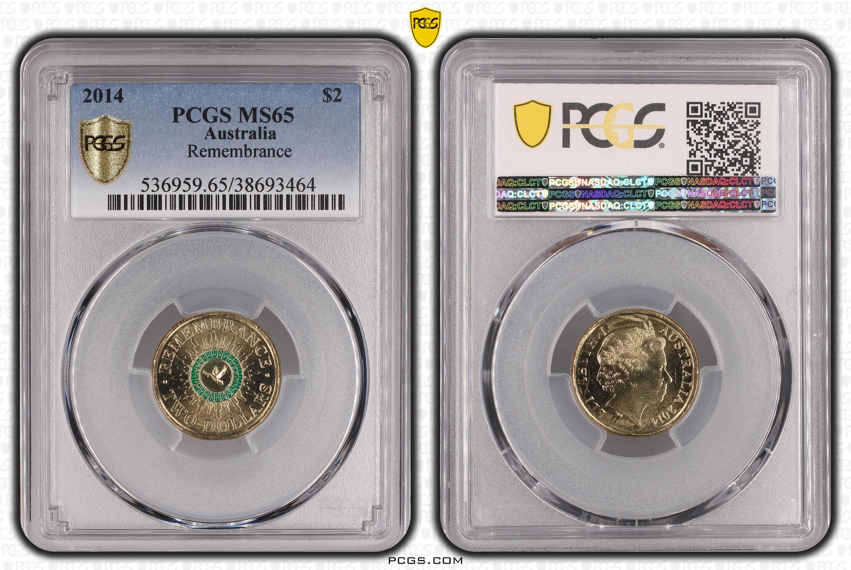 Remembrance - Colorized, Two Dollar, 2014, PCGS MS65
