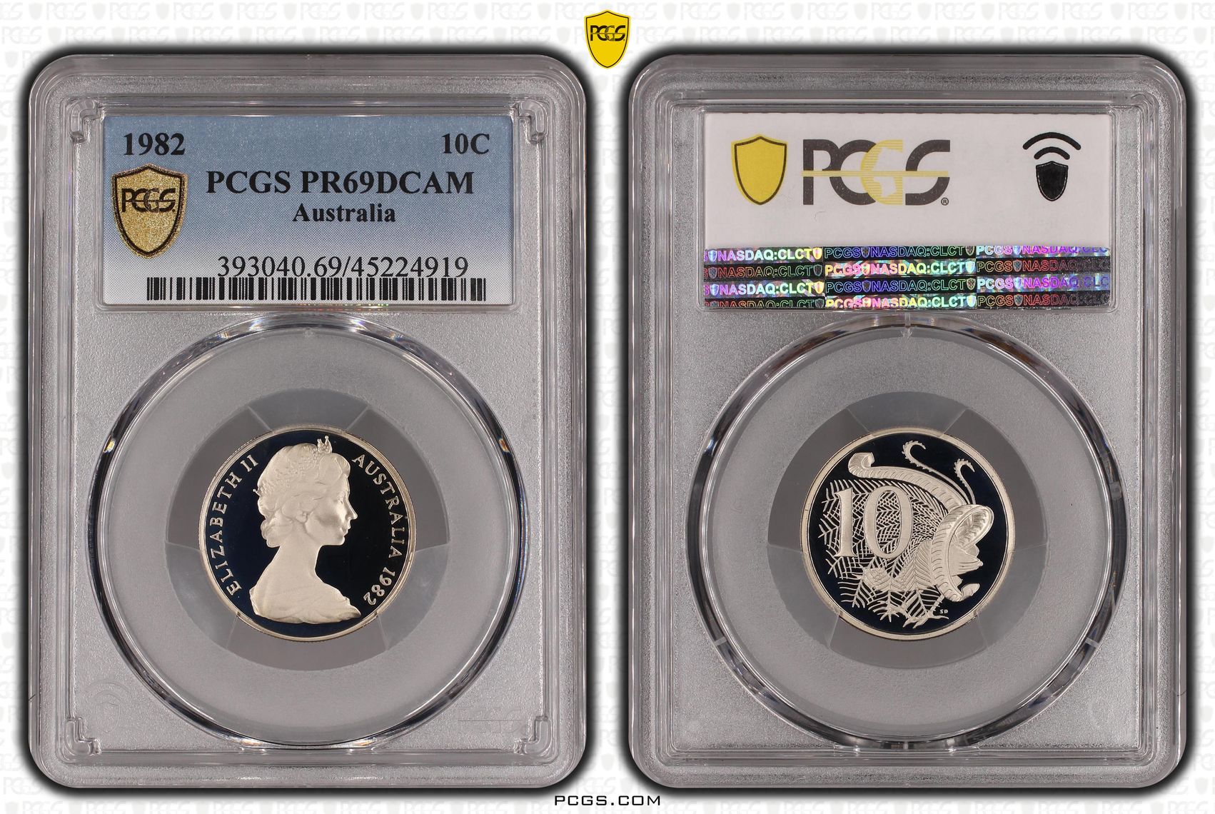 , Ten Cent, 1982, Pcgs Pr69dcam