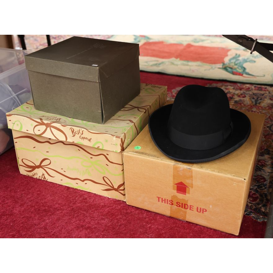 Group Bailey Men's XL Black Hat with Vintage Boxes