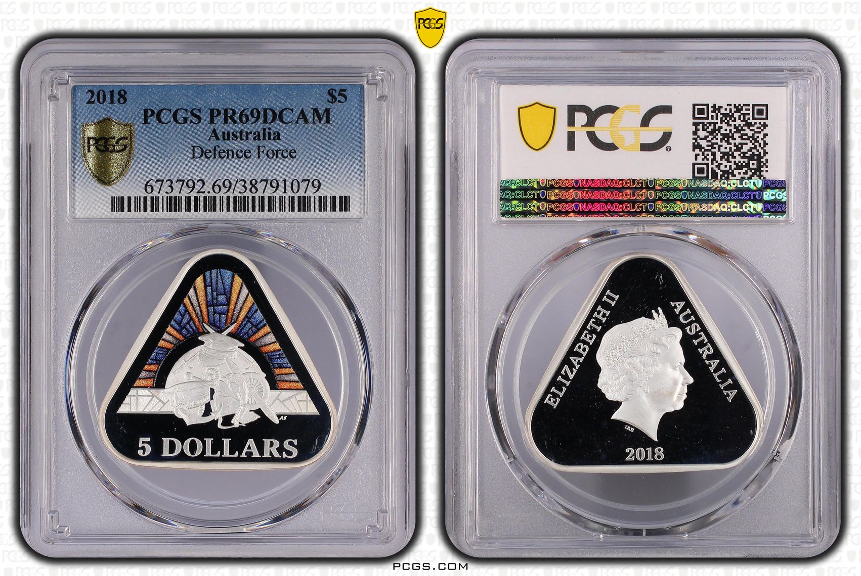 2018 Australia Five Dollar, $5 Silver Proof Defence Force PCGS - PR69DCAM -079