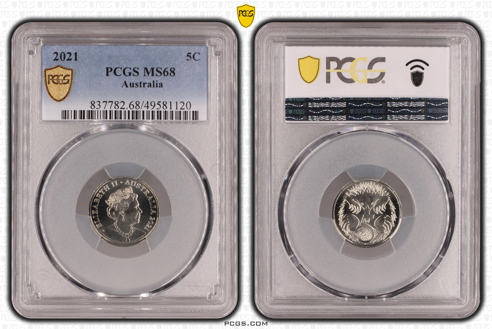 121 · Elizabeth II, Five Cent, 2021, PCGS MS68