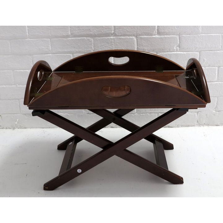 MAHOGANY BUTLER'S TRAY ON STAND