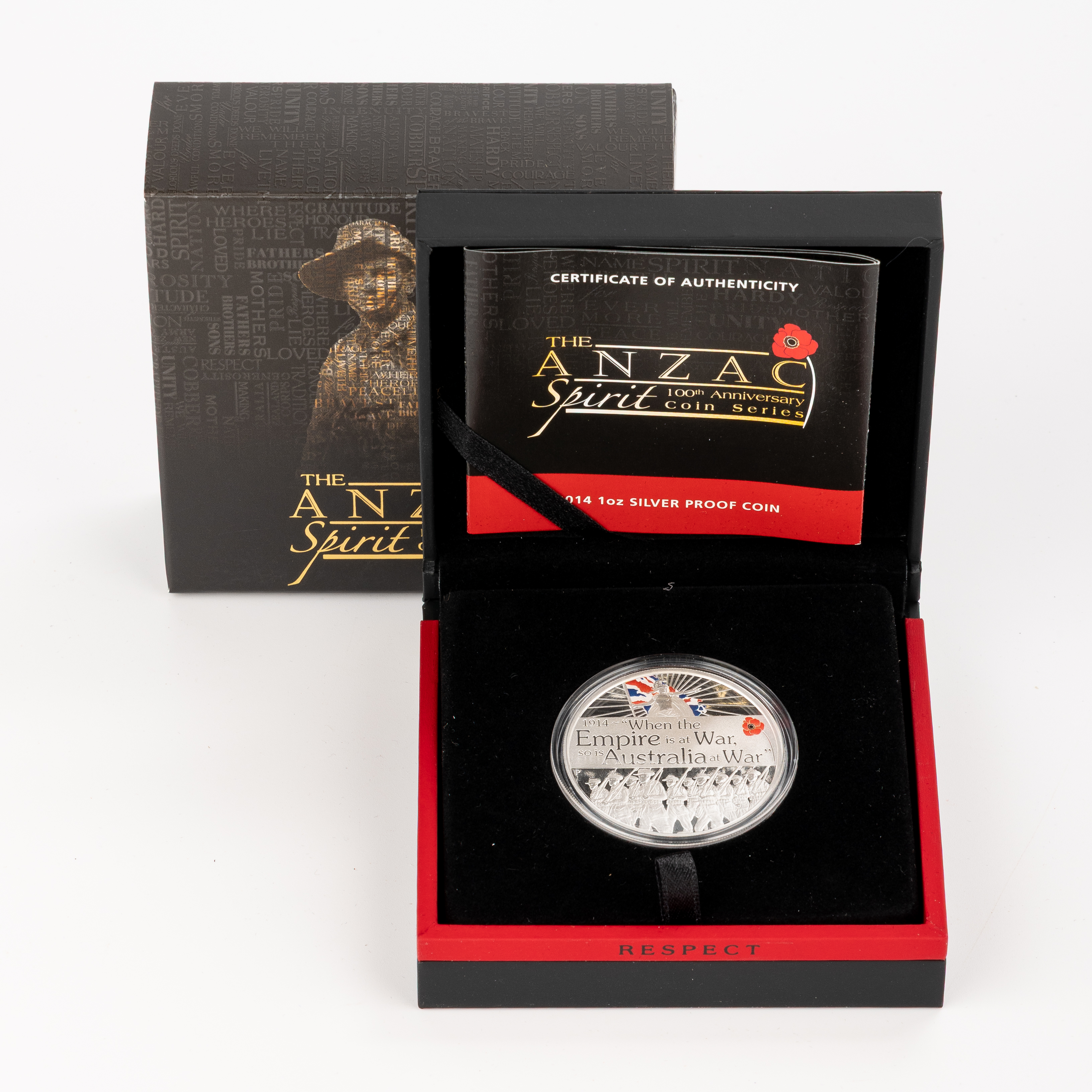 Elizabeth II, Perth Mint - The ANZAC Spirit 100th Anniversary, One Dollar, 2014, FDC