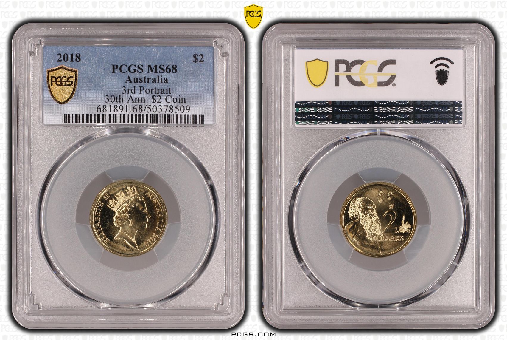 3rd Portrait 30th Ann. $2 Coin , Two Dollar, 2018, PCGS MS68