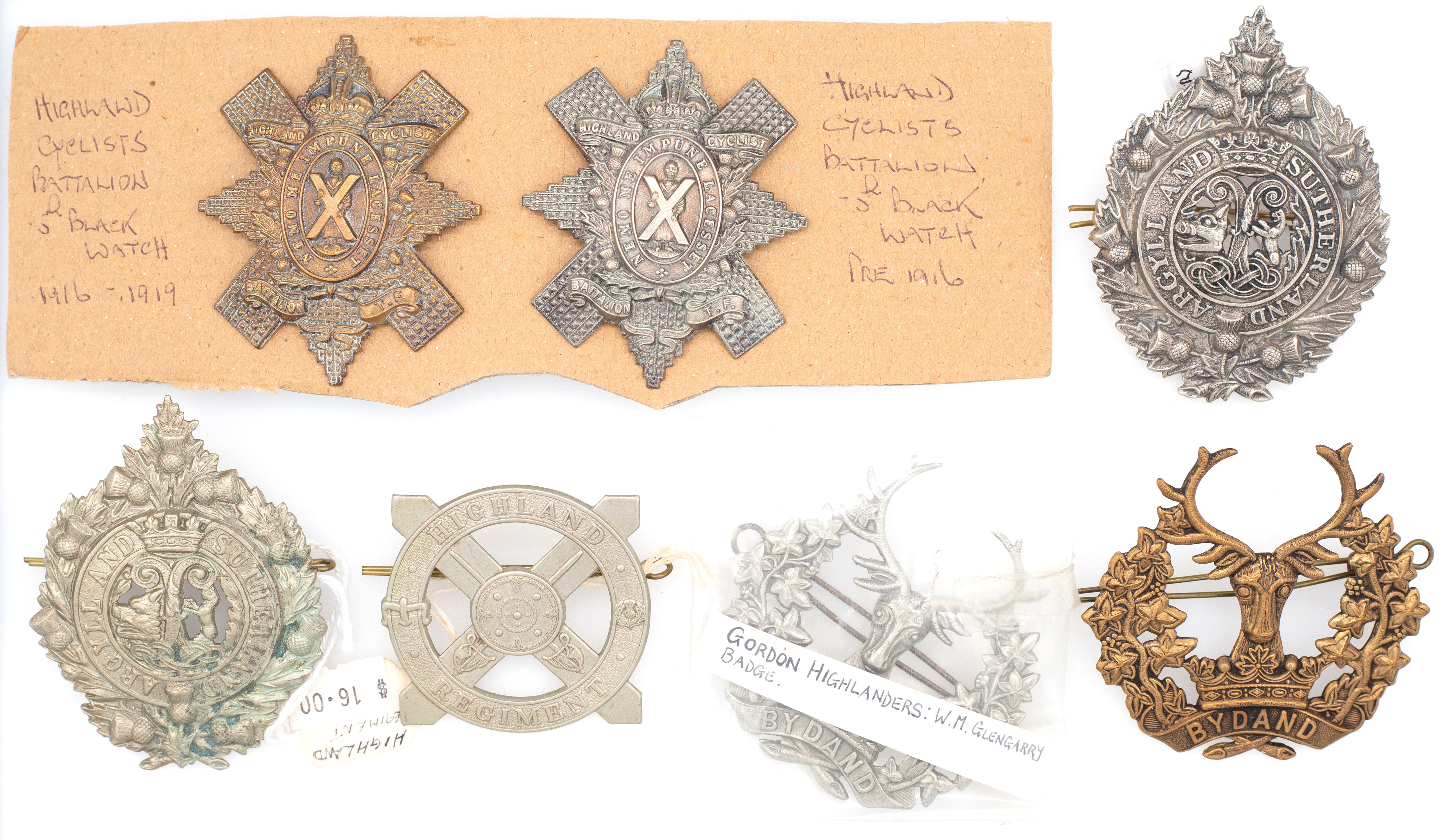 Scotland, Scottish Regimental Badges, 1914 - 1960, VGC