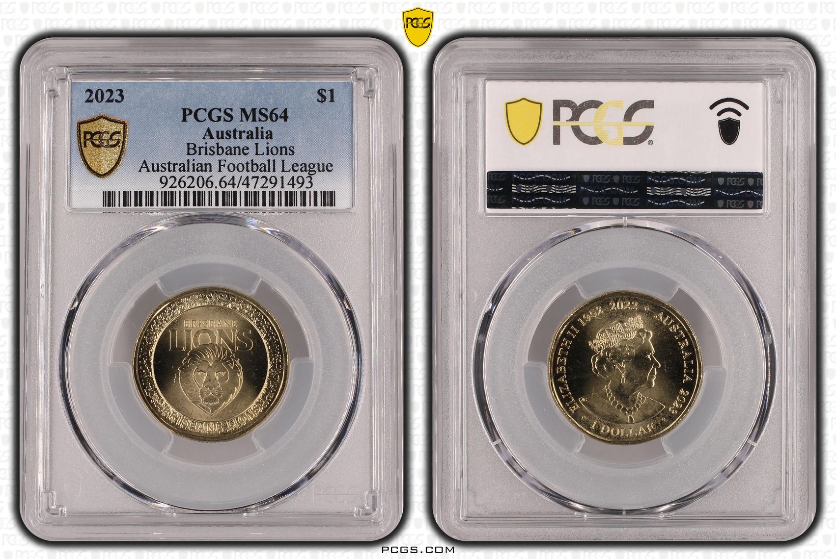 AFL - Brisbane Lions, One Dollar, 2023, PCGS MS 64