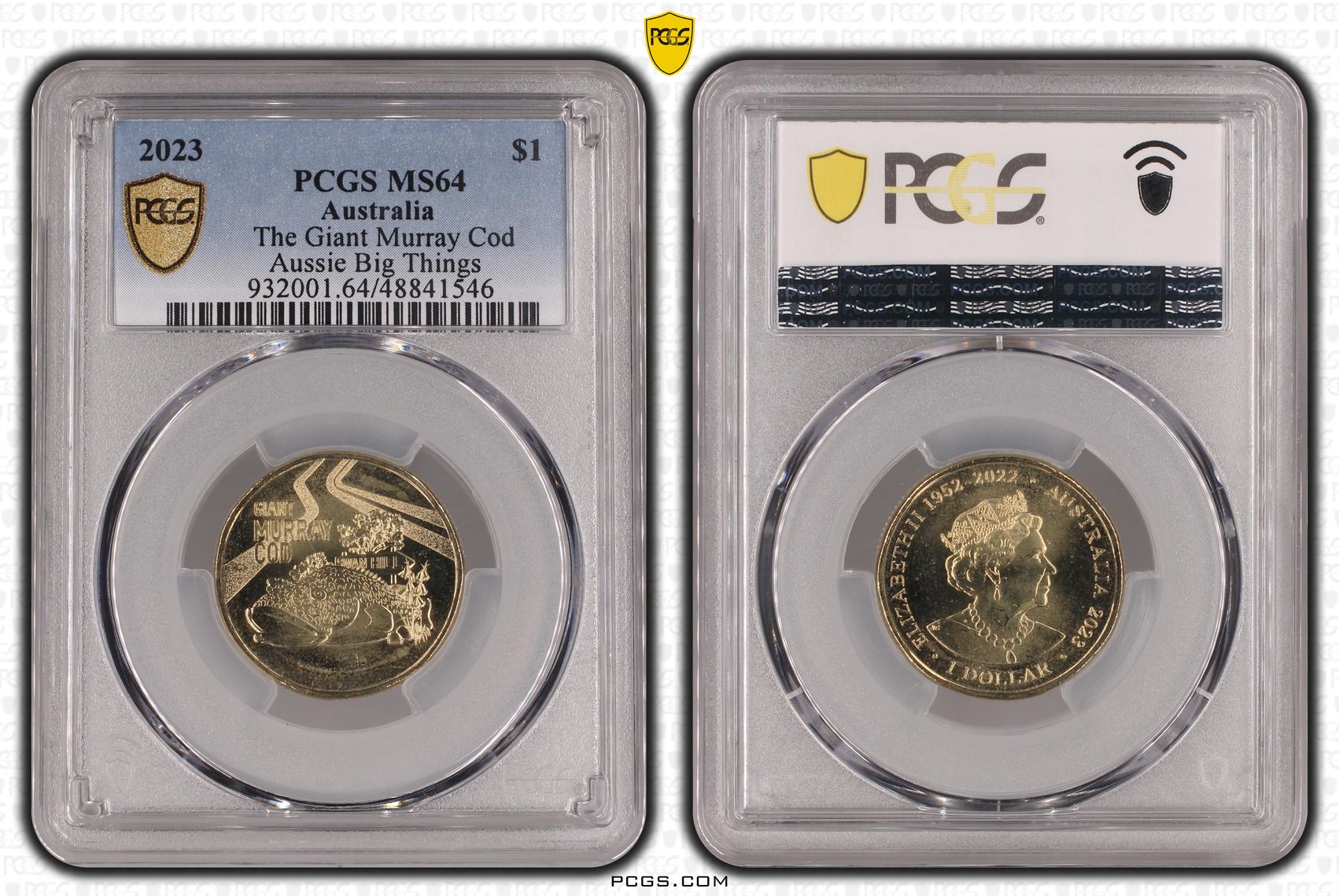 297 · The Giant Murray Cod Aussie Big Things , One Dollar, 2023, PCGS MS64