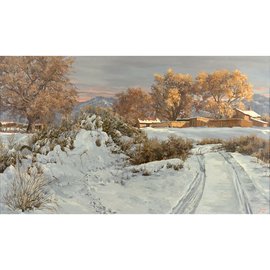 Betty Sabo (1928-2016): Adobe Buildings in Winter
