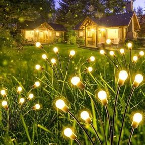 2-PACK SOLAR GARDEN LIGHTS, 16 LED SOLAR LIGHTS OUTDOOR FOR GARDEN DECOR, WATERPROOF FIREFLY LIGHT OUTDOOR (SWAY BY WIND), SWAYING