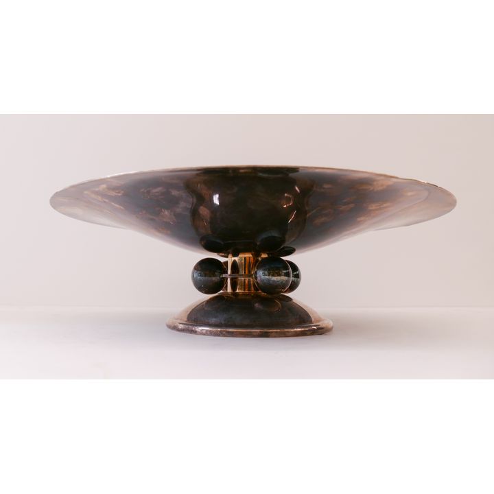 Christofle Luc Lanel Art Deco Silverplate Center Pedestal Bowl- 4x14''