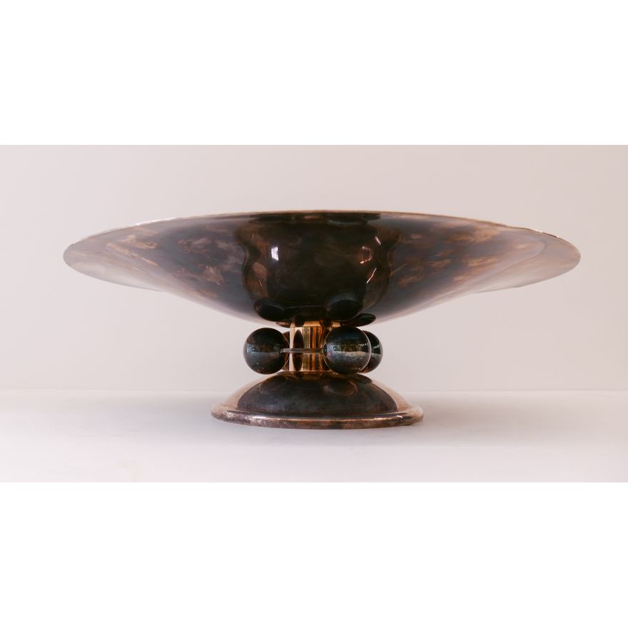 Christofle Luc Lanel Art Deco Silverplate Center Pedestal Bowl- 4x14''