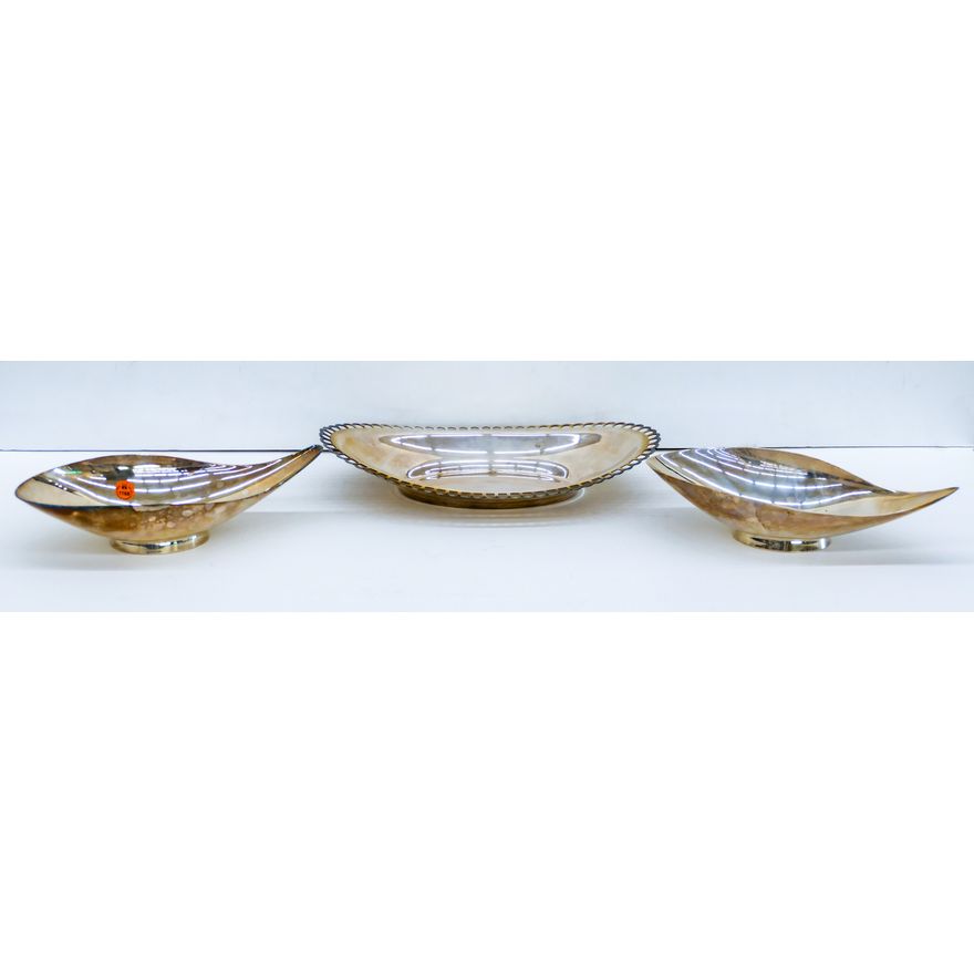 3pc Reed & Barton Modernist Silverplated Bowls etc. 11.5''