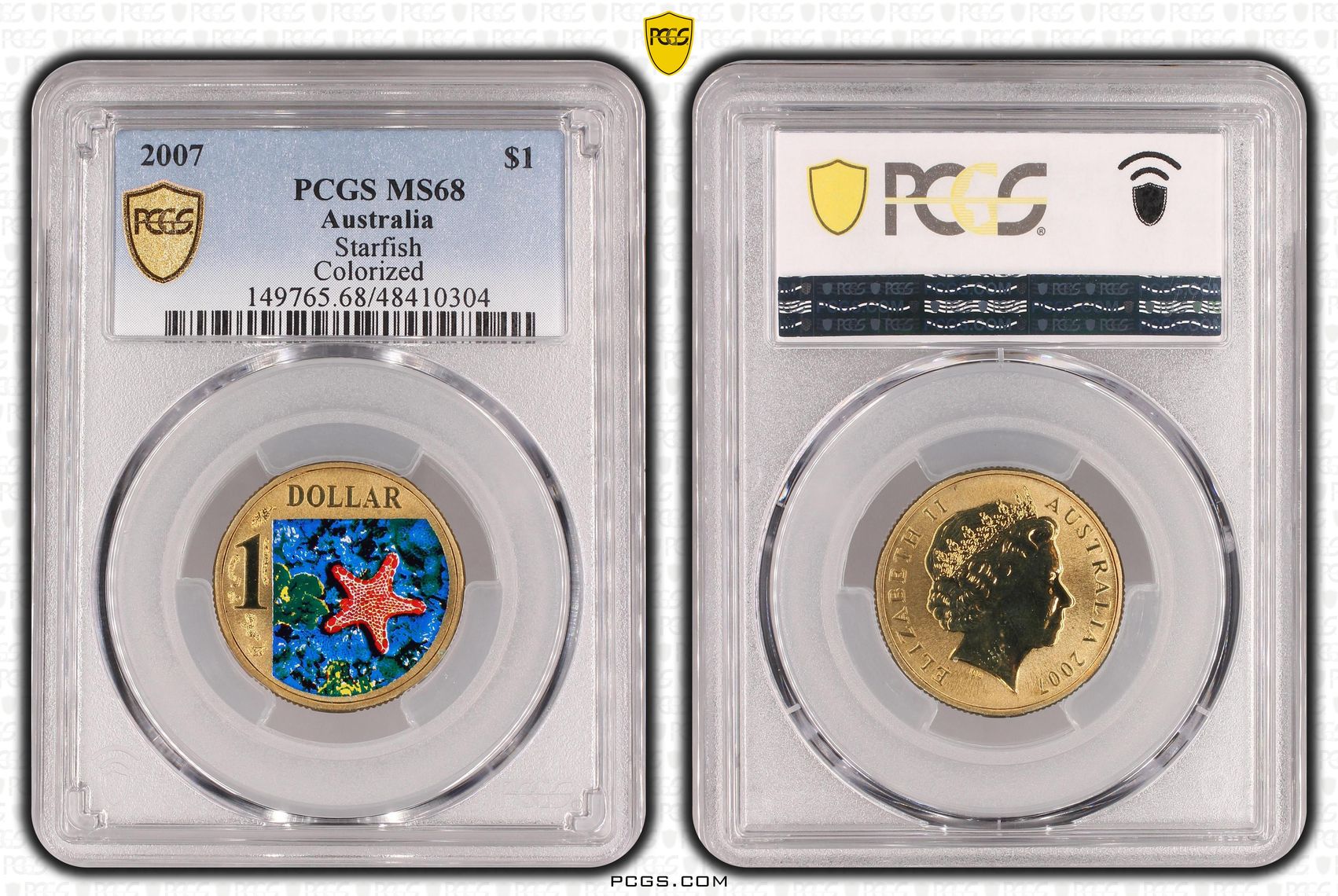 Elizabeth II, Starfish, One Dollar, 2007, PCGS MS68