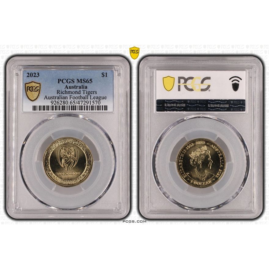 AFL - Richmond Tigers, One Dollar, 2023, PCGS MS 65