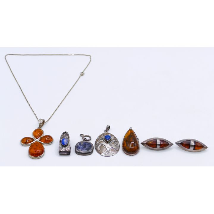 Box Sterling Amber & Lapiz Jewerly