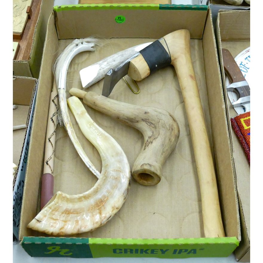 Box Native Adze and Pipes etc.
