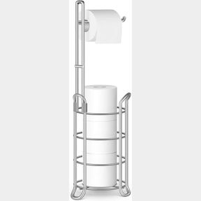 TOMCARE TOILET PAPER HOLDER TOILET PAPER STAND FREE-STANDING TOILET TISSUE PAPER ROLL BATHROOM STORAGE SHELF AND DISPENSER FOR 3 S