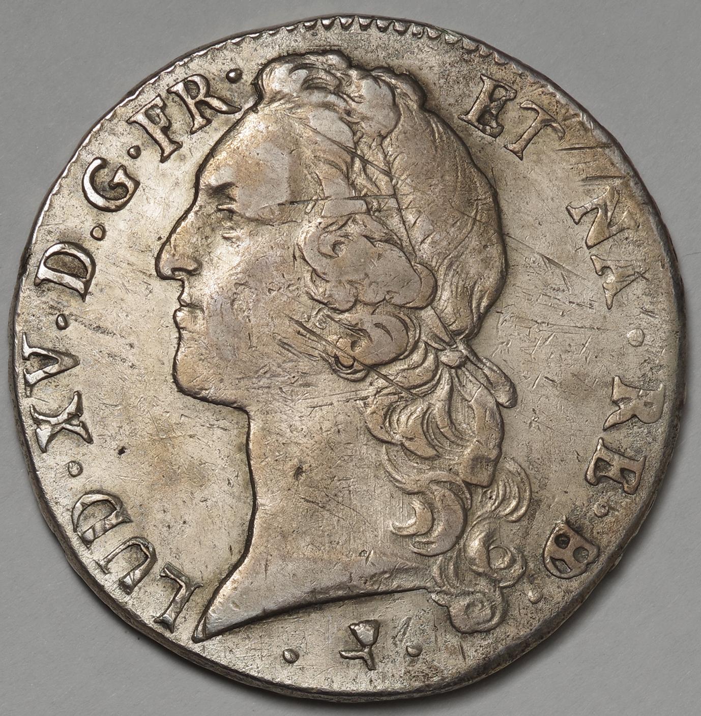 フランス ルイ15世 (1715-1774)エキュ銀貨 - 旧貨幣/金貨/銀貨/記念硬貨