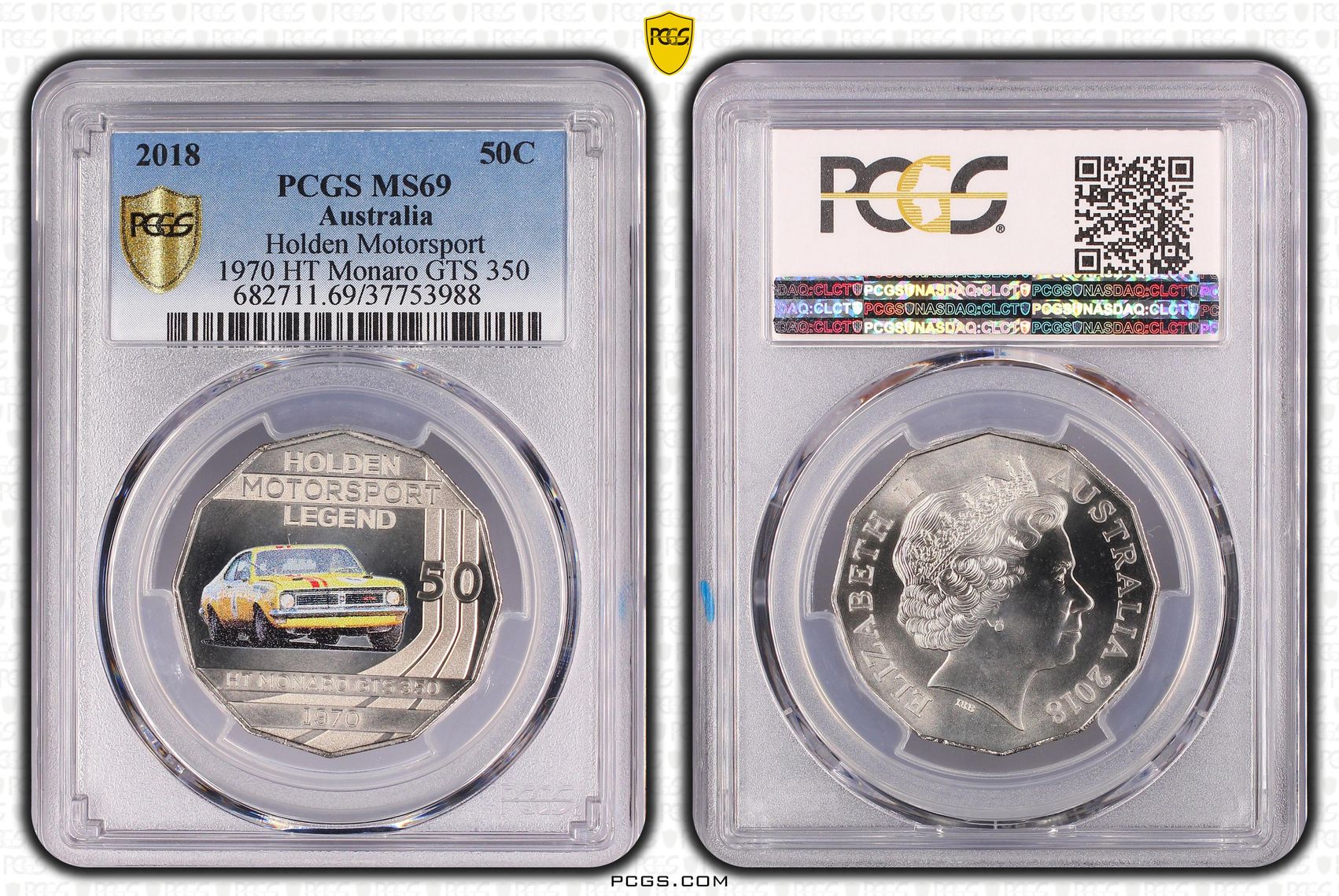 135 · Holden Motorsport - 1970 HT Monaro GTS 350 , Fifty Cent, 2018, PCGS MS69