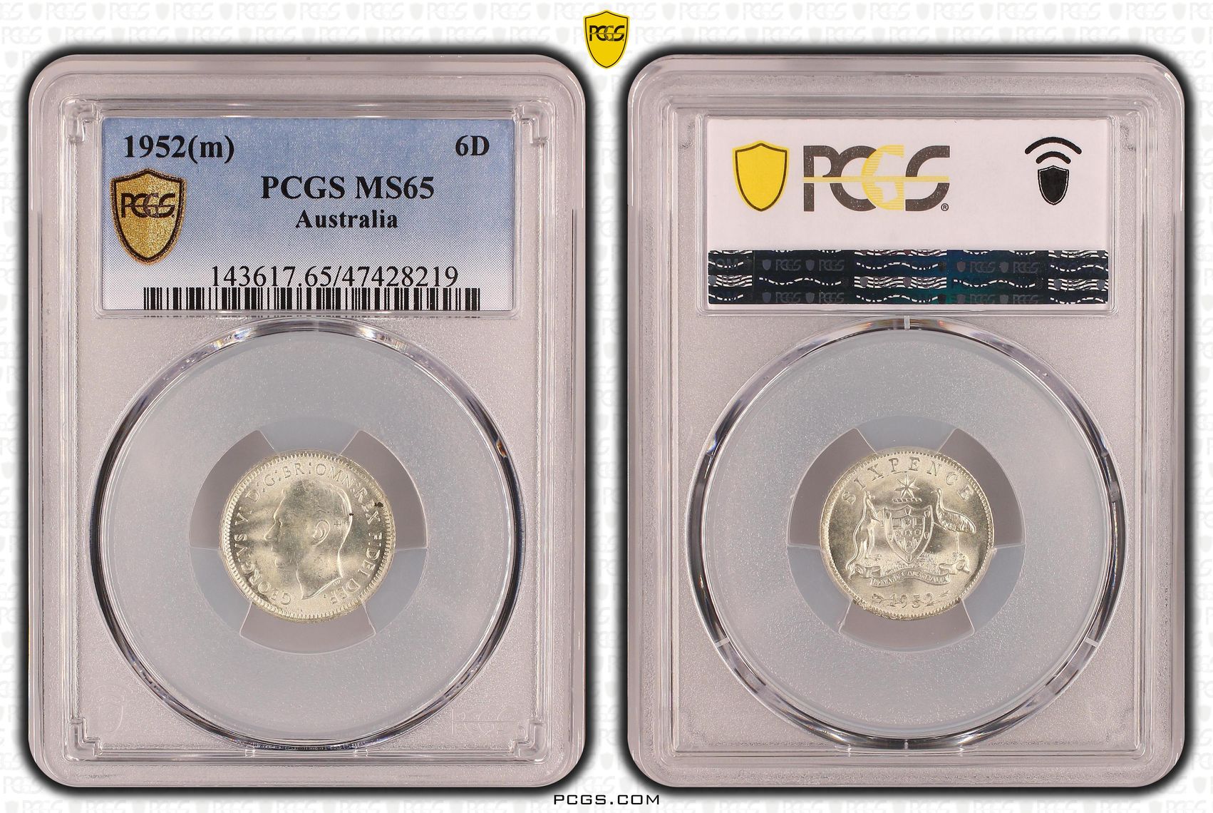 Sixpence, 1952(m) POP Report 7/1, PCGS MS 65