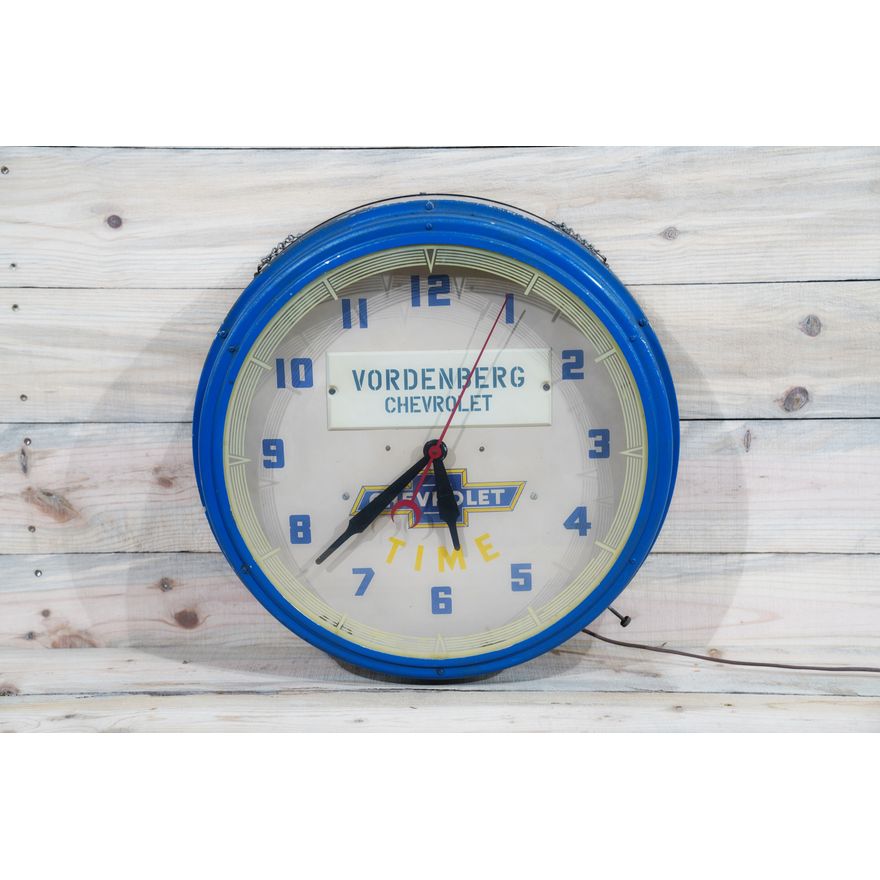 21" Chevrolet Time Neon Clock from Vordenberg