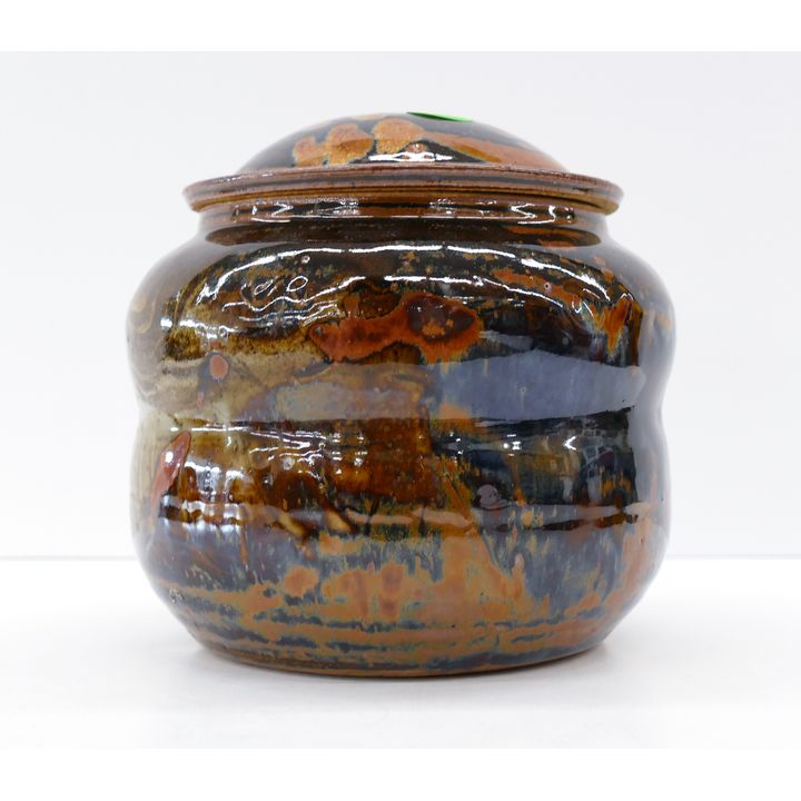 John Glick Plum Tree Pottery Covered Jar 6''