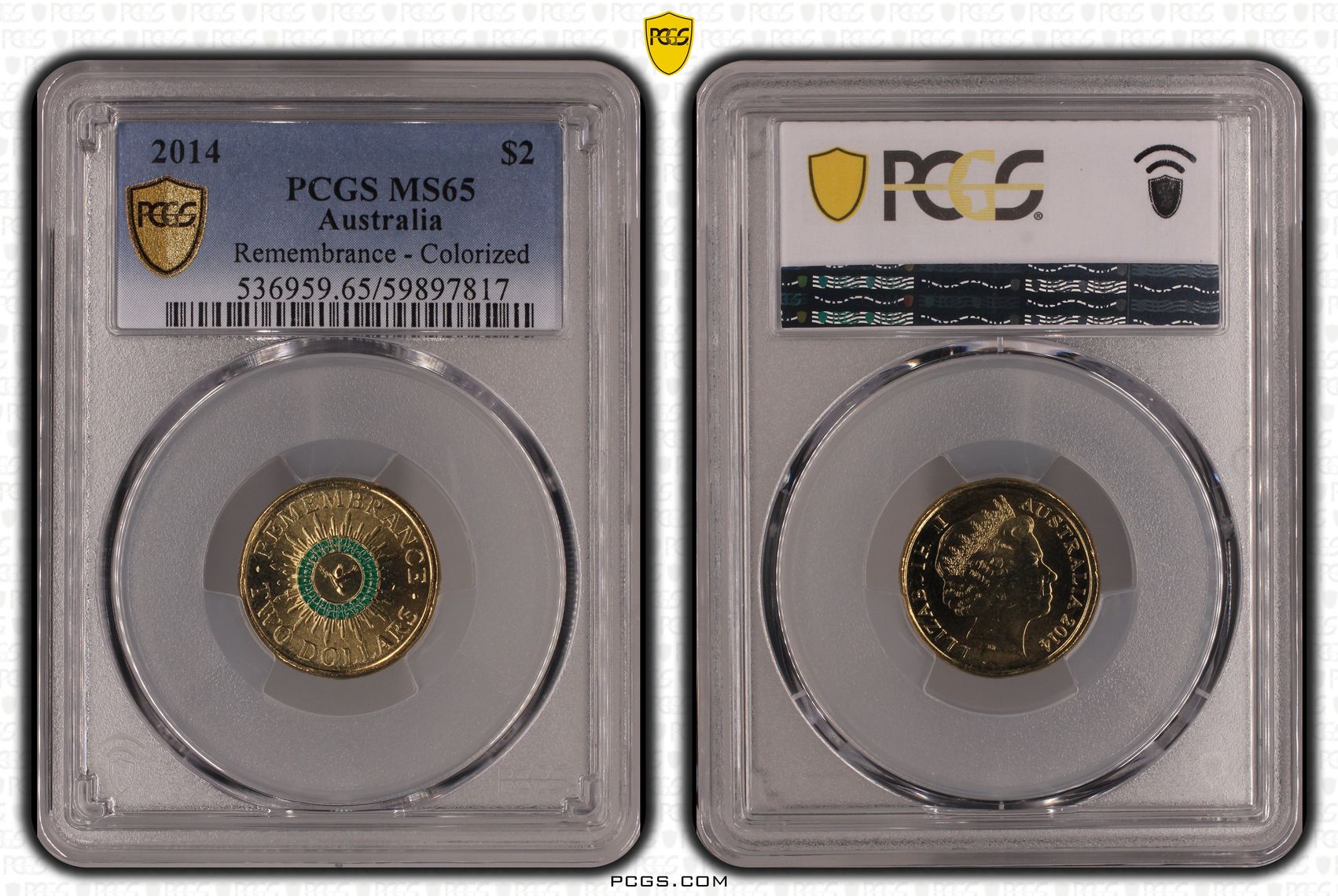 Remembrance - Colorized, Two Dollar, 2014, PCGS MS65