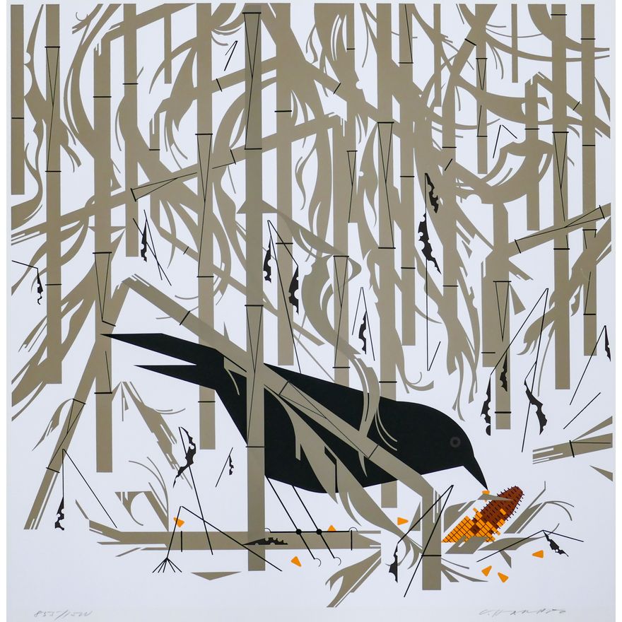 Charley Harper ''Crow in the Snow'' 1973 Serigraph