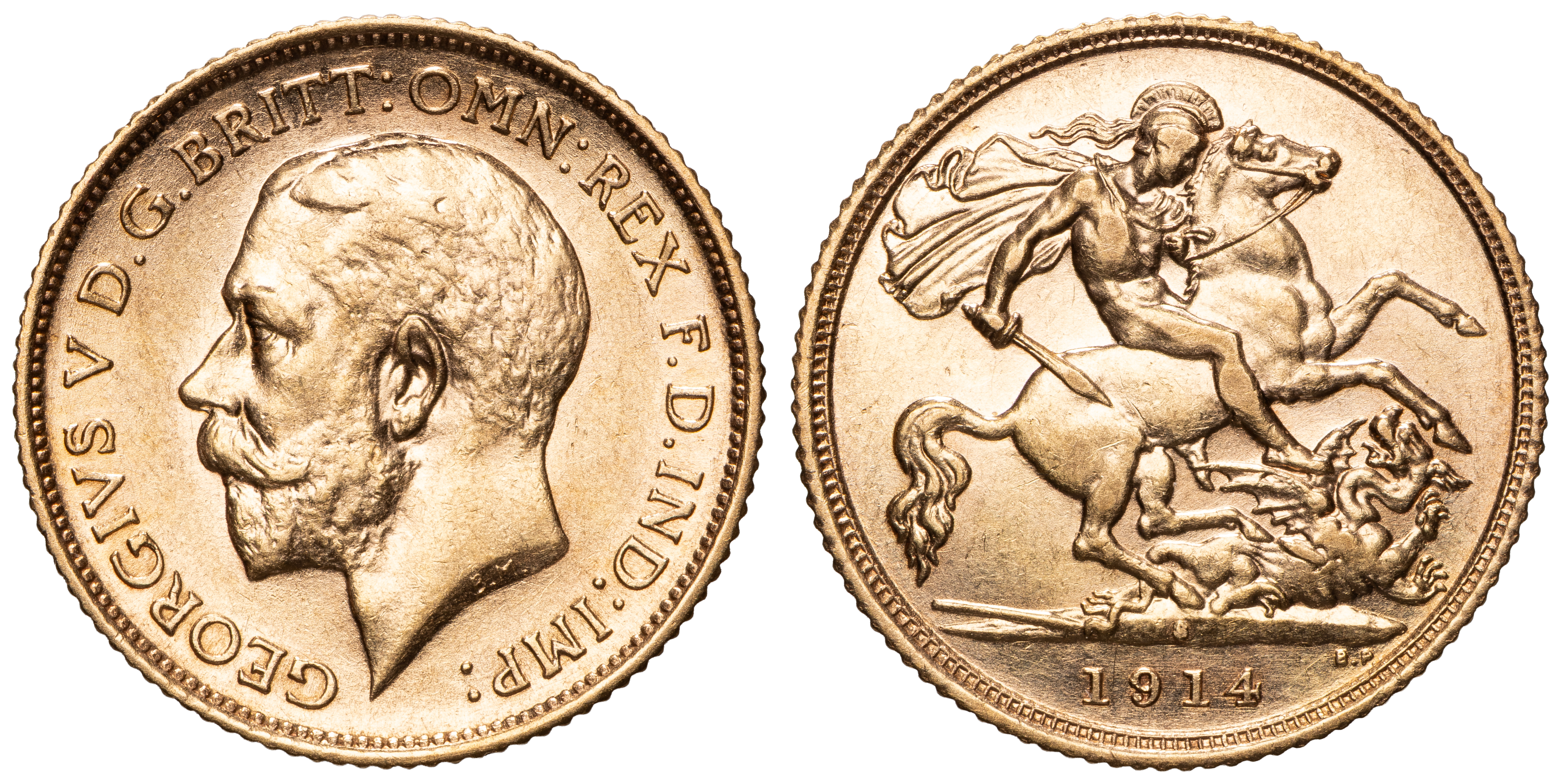 George V, Half Sovereign, 1914-S, gVF - aEF