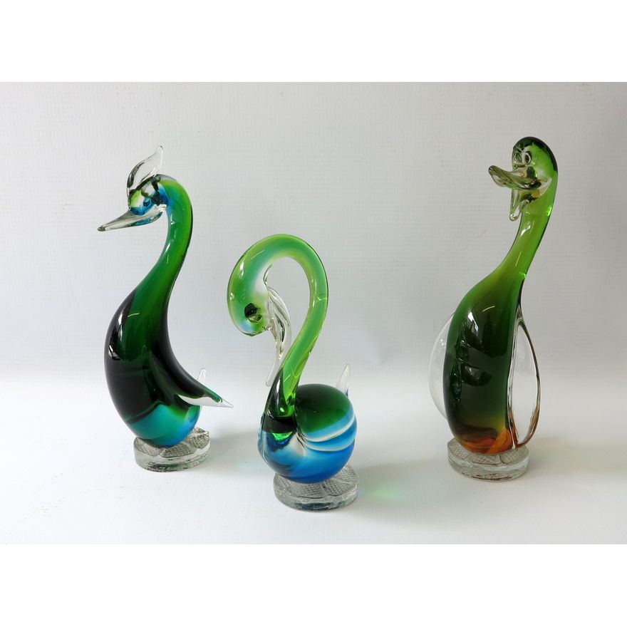 SET OF 3 MURANO GLASS BIRDS