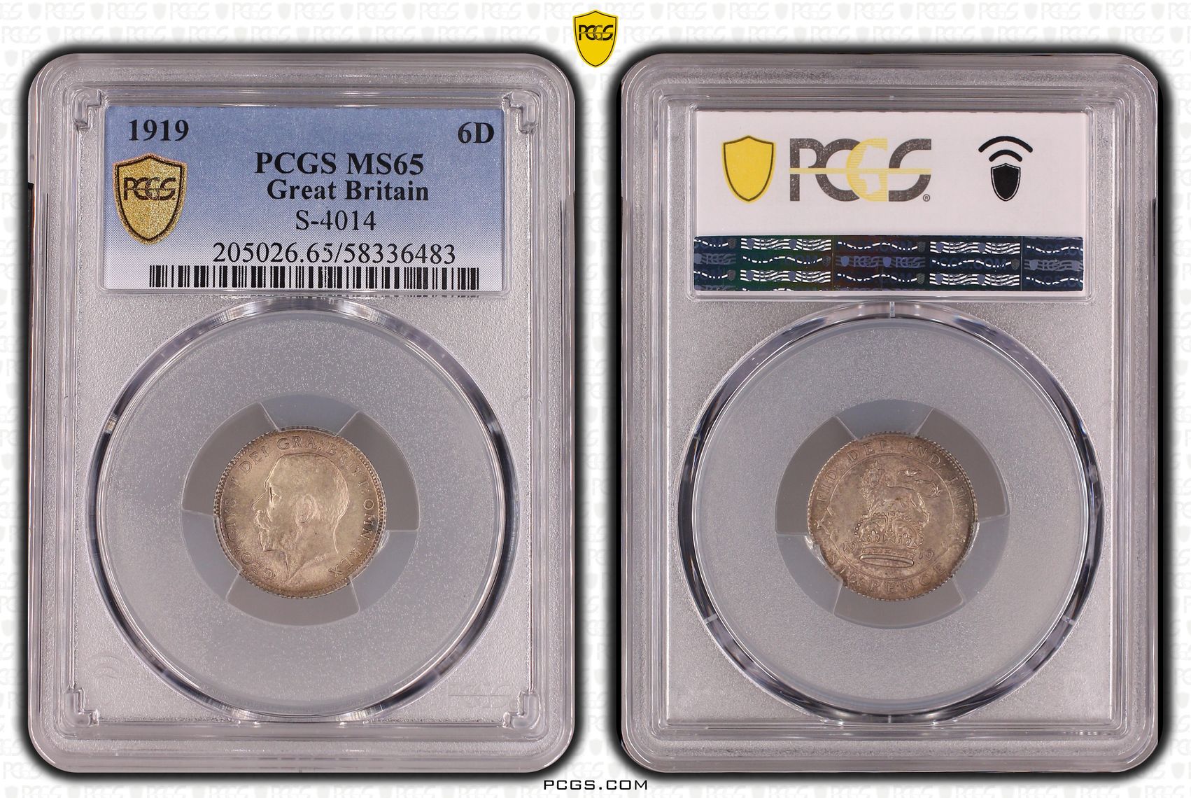 Great Britain, George V, Sixpence, 1919, PCGS MS65