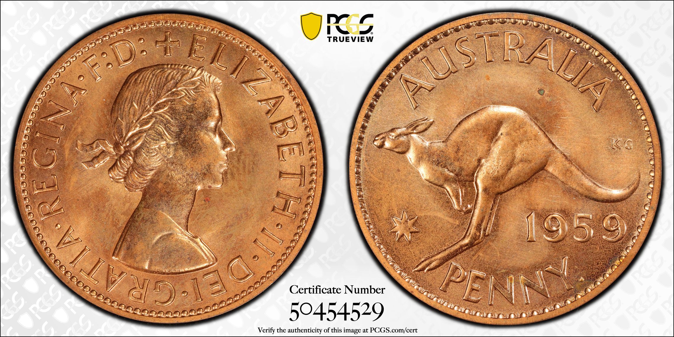 Elizabeth II, Penny, 1959 Y. (p), PCGS PR64RD