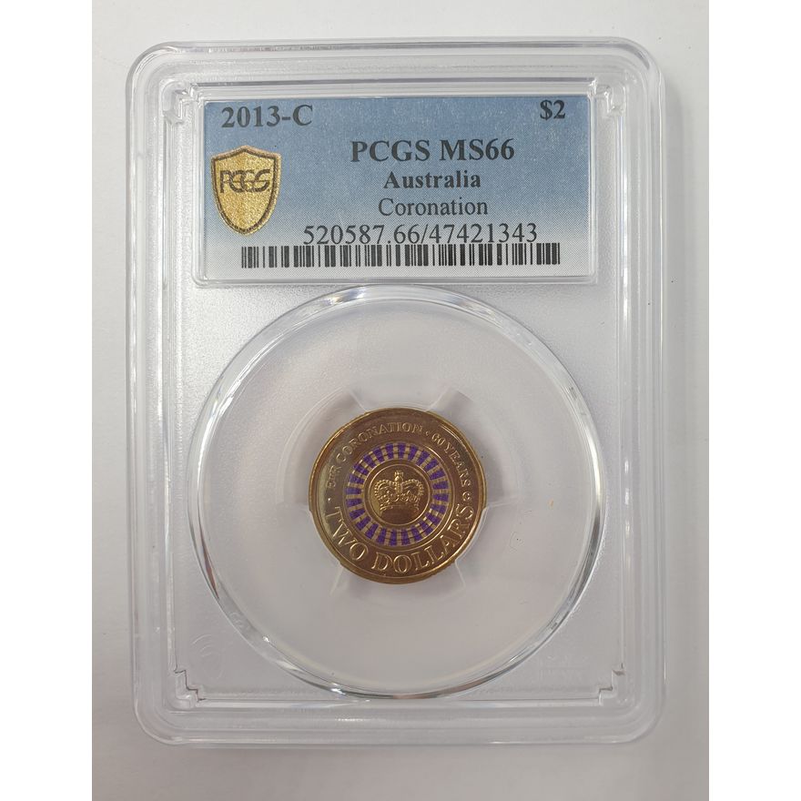 Coronation 'C' MM $2 Coloured Coin - MS66